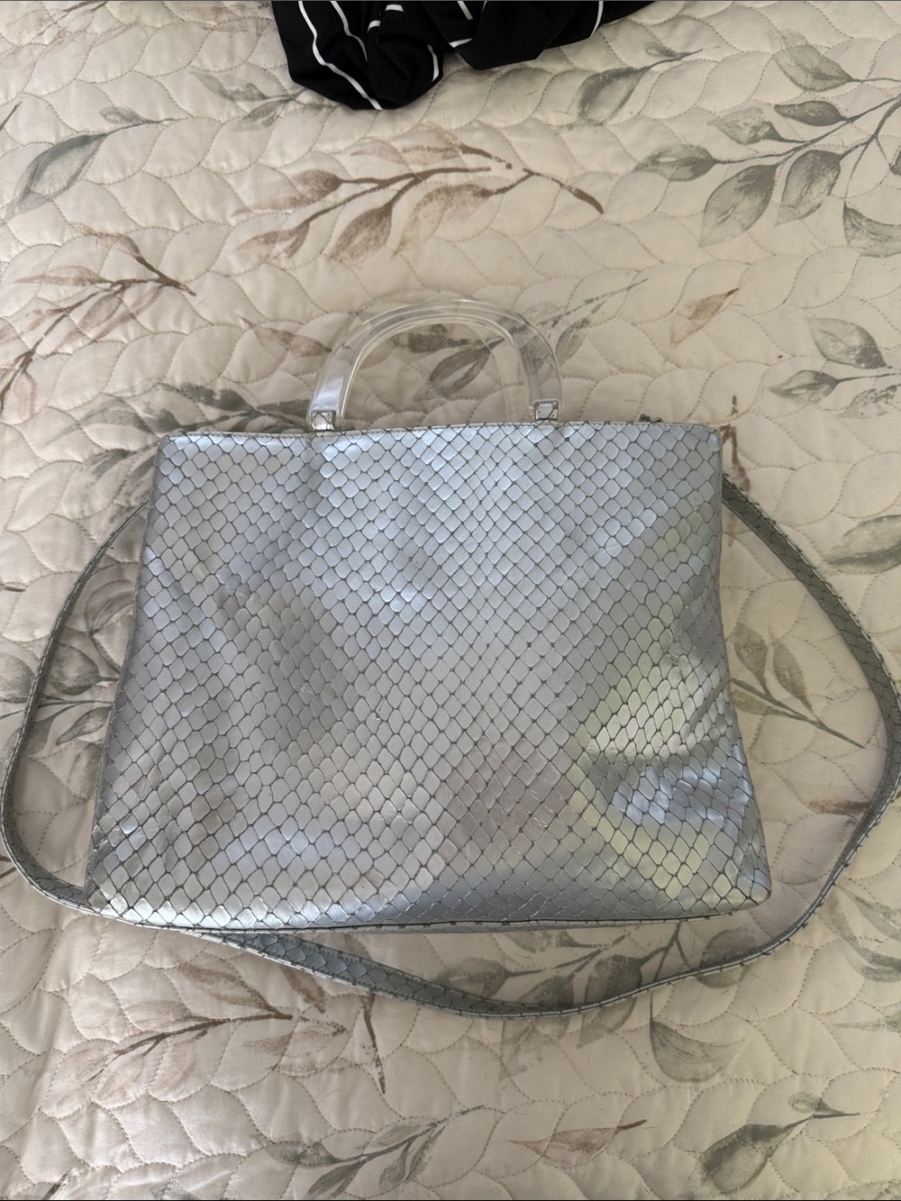 Adrienne Vittadini Vintage Metallic Silver Purse.